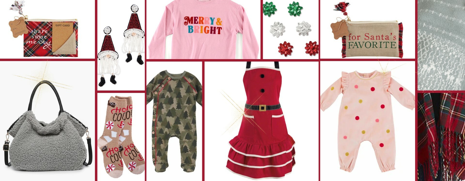 Holiday Clothing, Accessories, and Bath & Body